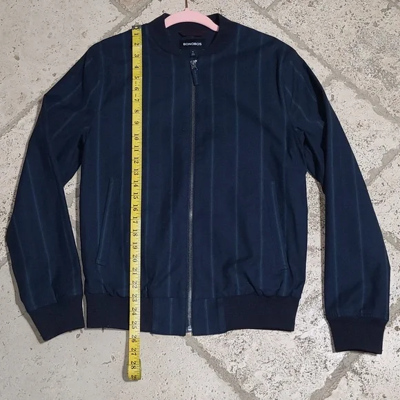 Bonobos The Boulevard Mens Full Zip Collar Bomber Jacket Stripe
